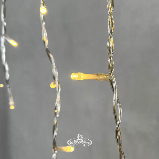 Светодиодная бахрома Quality Light 4.9*0.5 м, 240 теплых белых LED, прозрачный ПВХ, соединяемая, IP44 BEAUTY LED