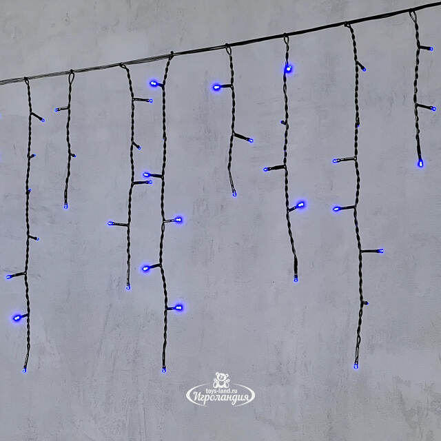 Светодиодная бахрома Quality Light 4.9*0.5 м, 240 синих LED, черный ПВХ, соединяемая, IP44 BEAUTY LED