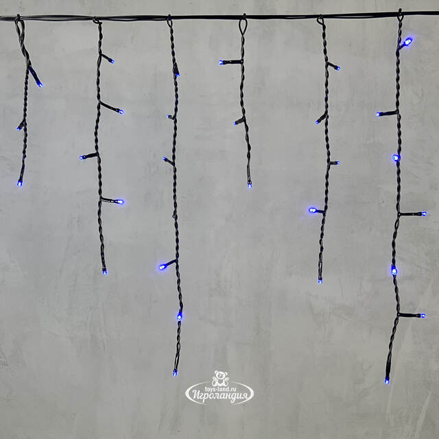 Светодиодная бахрома Quality Light 4.9*0.5 м, 240 синих LED, черный ПВХ, соединяемая, IP44 BEAUTY LED