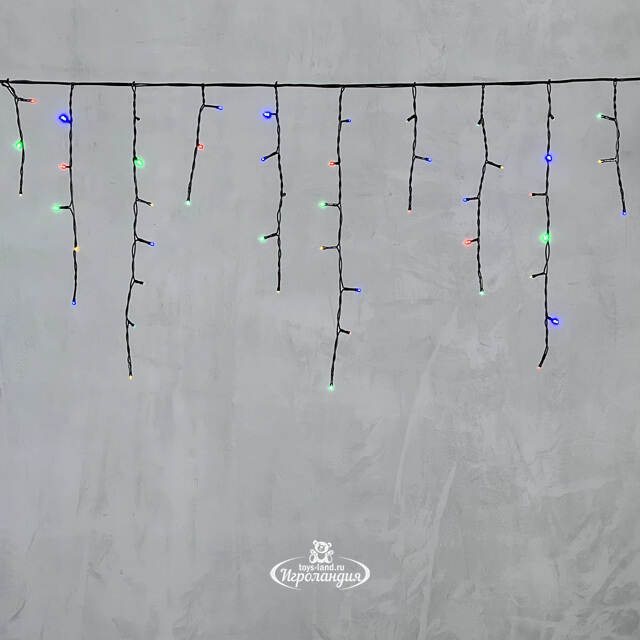 Светодиодная бахрома Quality Light 4.9*0.5 м, 240 разноцветных LED, черный ПВХ, соединяемая, IP44 BEAUTY LED