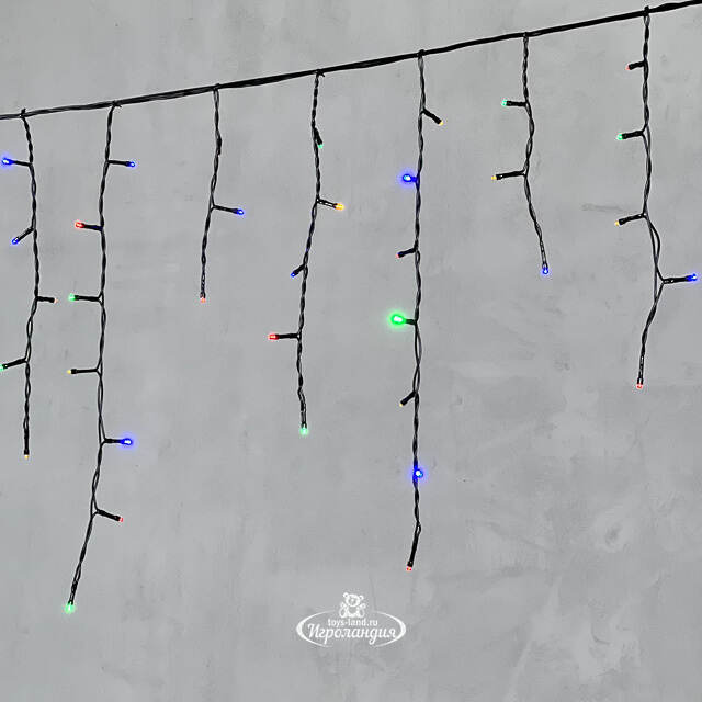 Светодиодная бахрома Quality Light 4.9*0.5 м, 240 разноцветных LED, черный ПВХ, соединяемая, IP44 BEAUTY LED