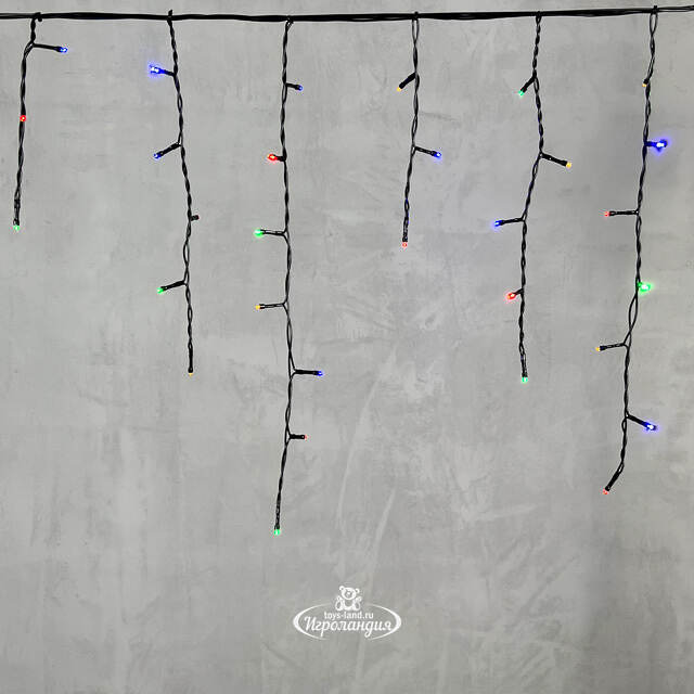 Светодиодная бахрома Quality Light 4.9*0.5 м, 240 разноцветных LED, черный ПВХ, соединяемая, IP44 BEAUTY LED