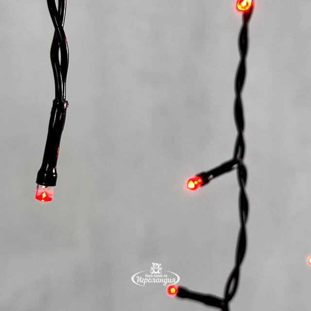 Светодиодная бахрома Quality Light 3.1*0.5 м, 150 красных LED, черный ПВХ, соединяемая, IP44 BEAUTY LED (Бьюти Лэд)