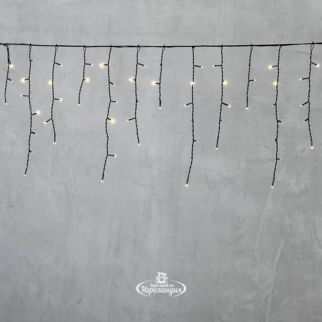 Светодиодная бахрома Quality Light 3.1*0.5 м, 150 теплых белых LED, черный ПВХ, соединяемая, IP44 BEAUTY LED (Бьюти Лэд)