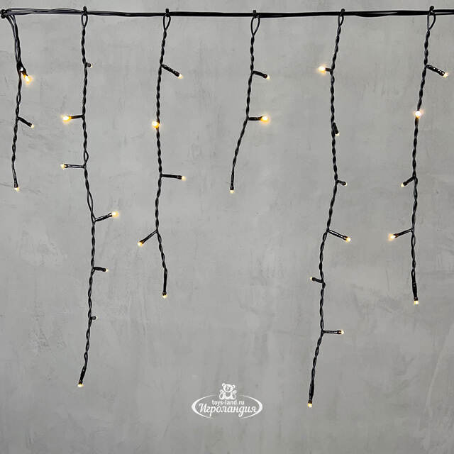Светодиодная бахрома Quality Light 3.1*0.5 м, 150 теплых белых LED, черный ПВХ, соединяемая, IP44 BEAUTY LED (Бьюти Лэд)