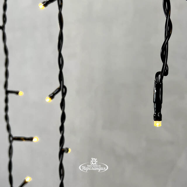 Светодиодная бахрома Quality Light 3.1*0.5 м, 150 теплых белых LED, черный ПВХ, соединяемая, IP44 BEAUTY LED (Бьюти Лэд)