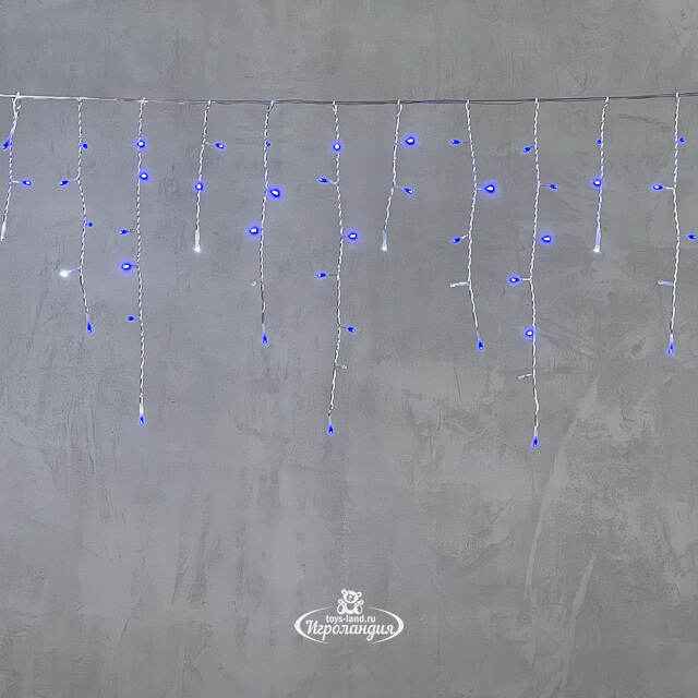 Светодиодная бахрома Quality Light 4.9*0.5 м, 240 синих LED, холодное мерцание, прозрачный ПВХ, соединяемая, IP44 BEAUTY LED
