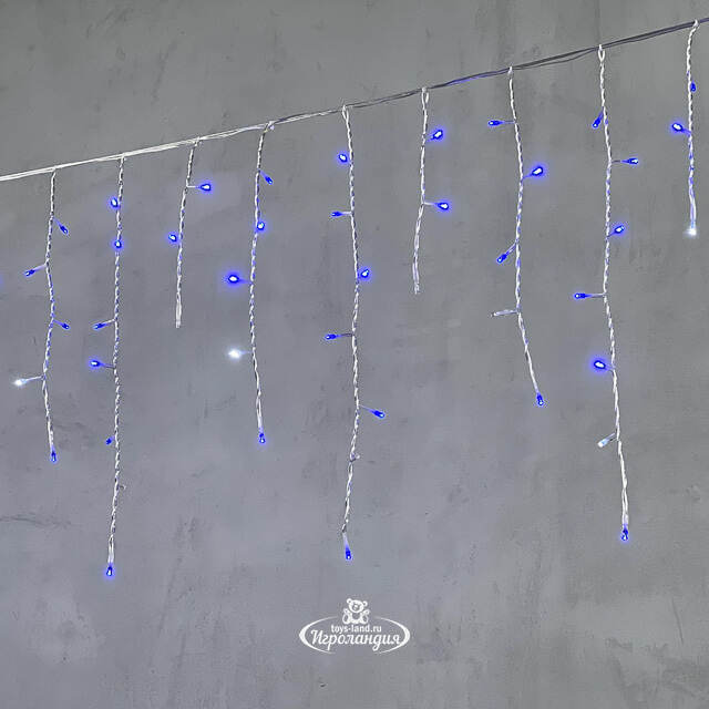 Светодиодная бахрома Quality Light 4.9*0.5 м, 240 синих LED, холодное мерцание, прозрачный ПВХ, соединяемая, IP44 BEAUTY LED