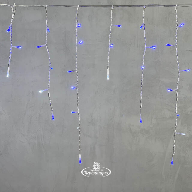 Светодиодная бахрома Quality Light 4.9*0.5 м, 240 синих LED, холодное мерцание, прозрачный ПВХ, соединяемая, IP44 BEAUTY LED