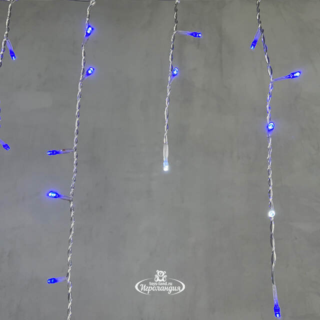 Светодиодная бахрома Quality Light 4.9*0.5 м, 240 синих LED, холодное мерцание, прозрачный ПВХ, соединяемая, IP44 BEAUTY LED