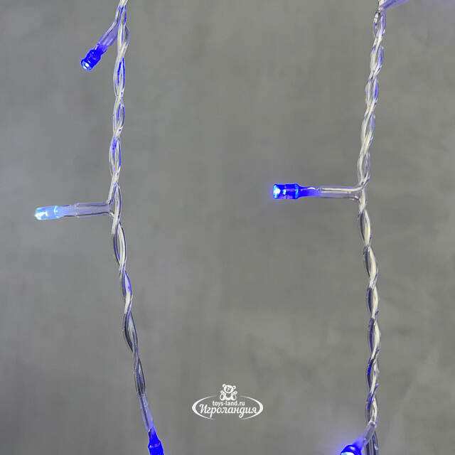 Светодиодная бахрома Quality Light 4.9*0.5 м, 240 синих LED, холодное мерцание, прозрачный ПВХ, соединяемая, IP44 BEAUTY LED