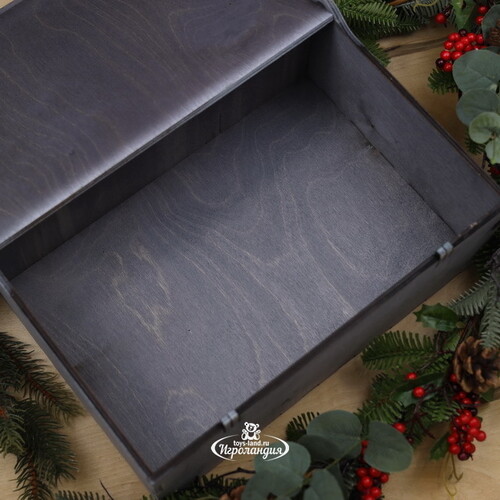 Деревянный подарочный ящик Wood Line: Grey 36 см Christmas Apple