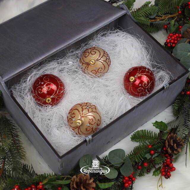 Деревянный подарочный ящик Wood Line: Grey 36 см Christmas Apple