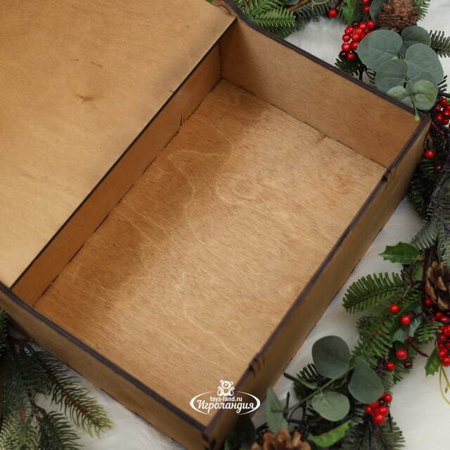 Деревянный подарочный ящик Wood Line: Brown 36 см Christmas Apple