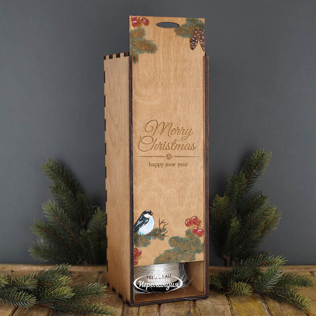 Деревянный подарочный ящик Wood Line: Merry Xmas 35 см Christmas Apple