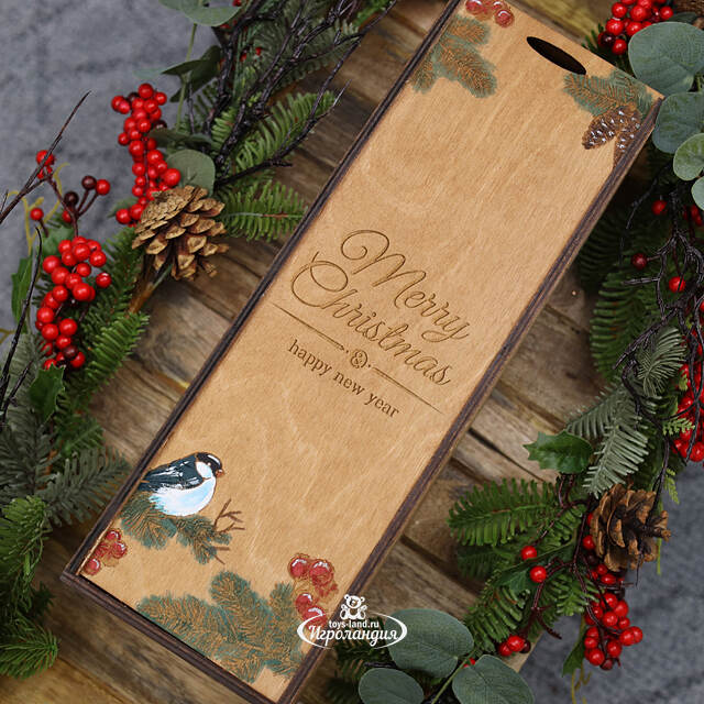 Деревянный подарочный ящик Wood Line: Merry Xmas 35 см Christmas Apple