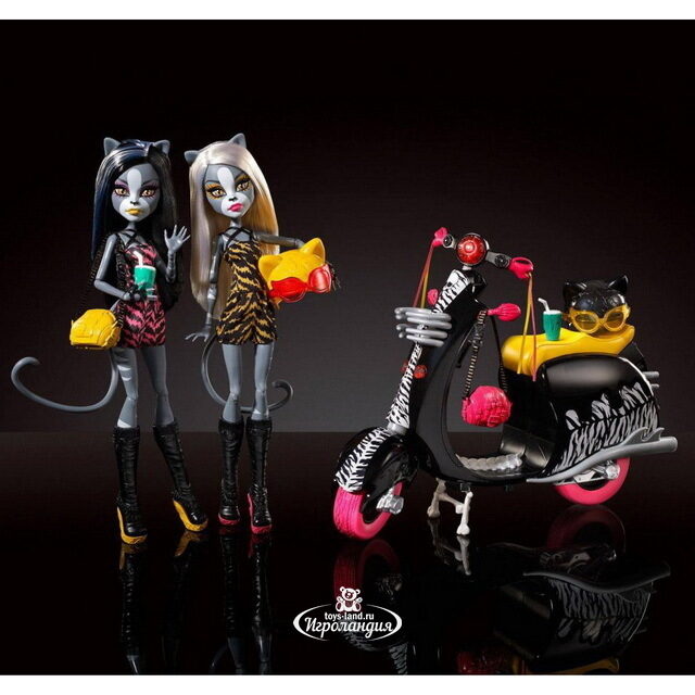 Набор кукол Пурсефона и Мяулодия На скутере 26 см (Monster High) Mattel (Мателл)