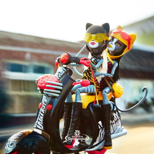 Набор кукол Пурсефона и Мяулодия На скутере 26 см (Monster High) Mattel