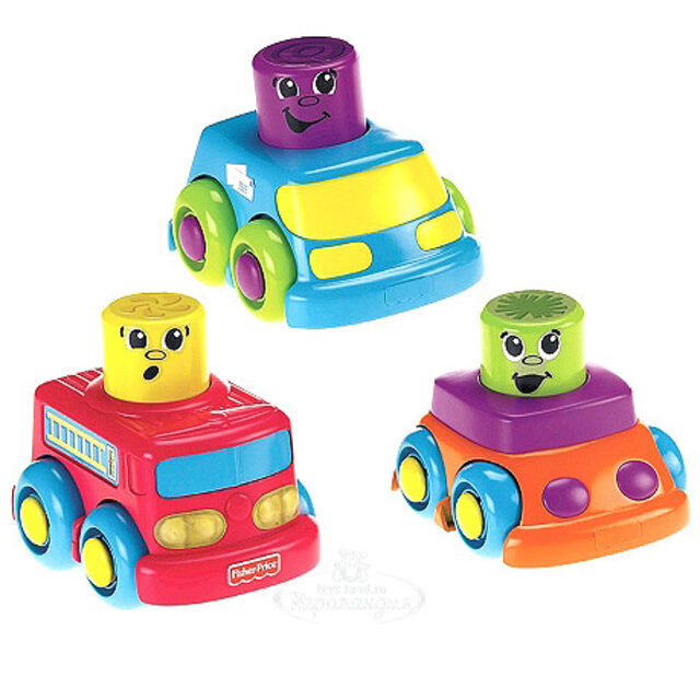 Кубики блоки с сюрпризами. Авто-пирамидка Fisher Price (Фишер Прайс)