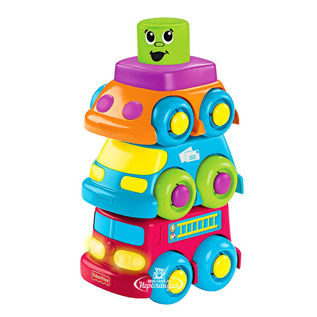 Кубики блоки с сюрпризами. Авто-пирамидка Fisher Price (Фишер Прайс)