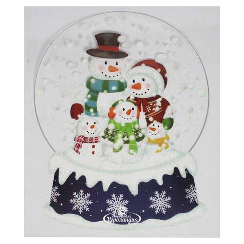 Новогодняя наклейка на окно Magic Snowball - Снеговики 29*35 см Peha