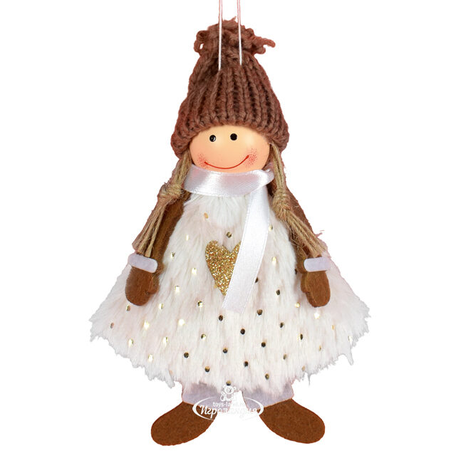 Елочное украшение Девочка Дафна на зимней прогулке 17 см, подвеска Due Esse Christmas