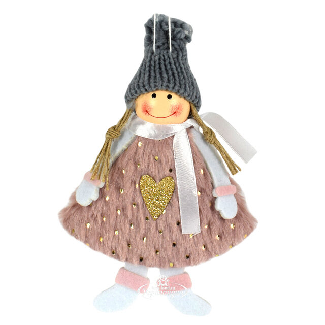 Елочное украшение Девочка Диана на зимней прогулке 17 см, подвеска Due Esse Christmas