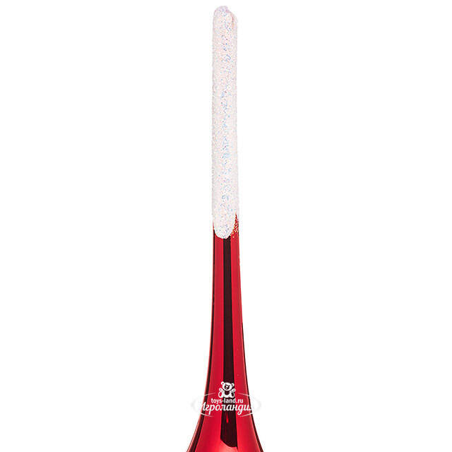 Верхушка Звёздная 28 см красная с серебром, стекло Фабрика Елочка