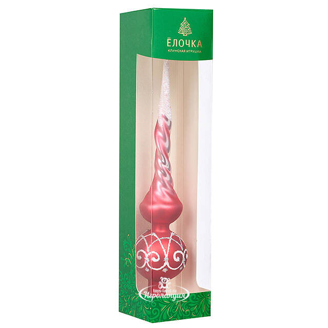 Верхушка Энергия 26 см красная, стекло Фабрика Елочка