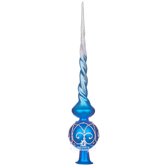 Верхушка Энергия 26 см синяя, стекло Фабрика Елочка
