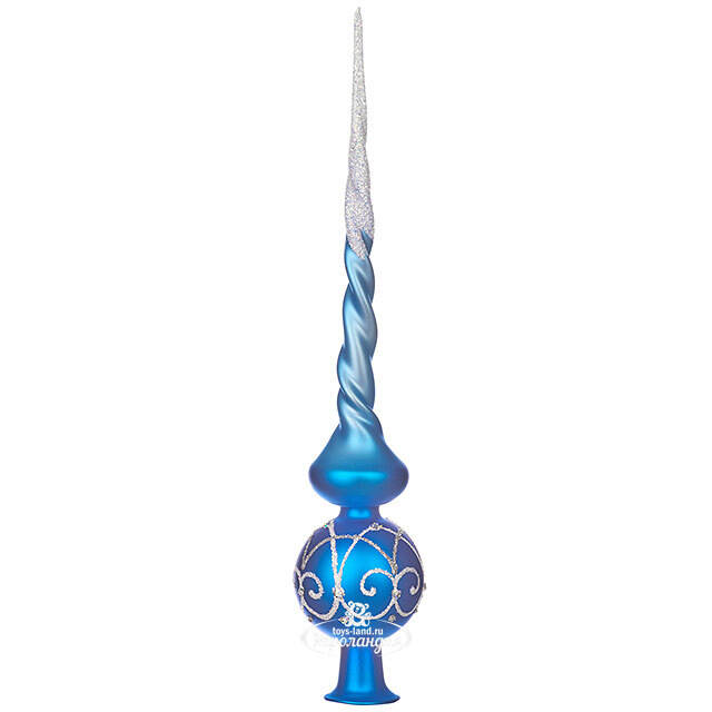 Верхушка Энергия 26 см синяя, стекло Фабрика Елочка