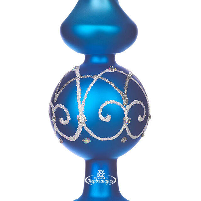 Верхушка Энергия 26 см синяя, стекло Фабрика Елочка