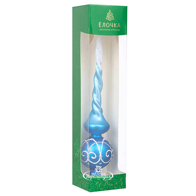 Верхушка Энергия 26 см синяя, стекло Фабрика Елочка
