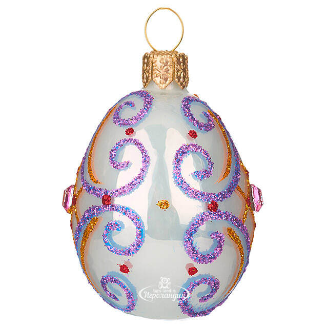 Набор стеклянных елочных игрушек Пасхальный сувенир 4 шт фиолетовый Фабрика Елочка