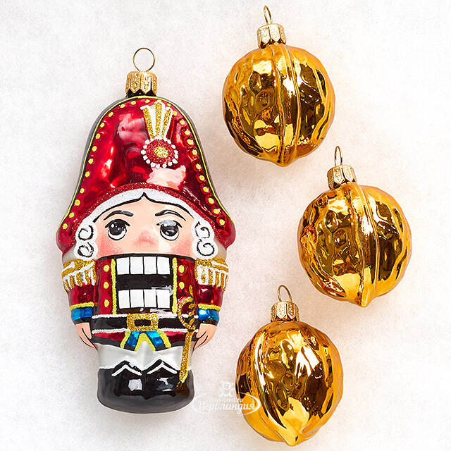 Набор стеклянных елочных игрушек Сувенир - Щелкунчик 5-12 см, 4 шт Фабрика Елочка