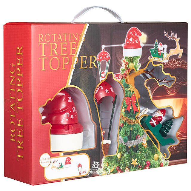 Светящаяся верхушка на елку Christmas Sleigh 74*35 см, с движением и музыкой, USB Koopman