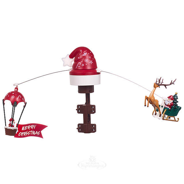 Светящаяся верхушка на елку Christmas Sleigh 74*35 см, с движением и музыкой, USB Koopman