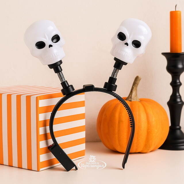 Светящийся ободок на Хэллоуин - Черепа, на батарейках Koopman