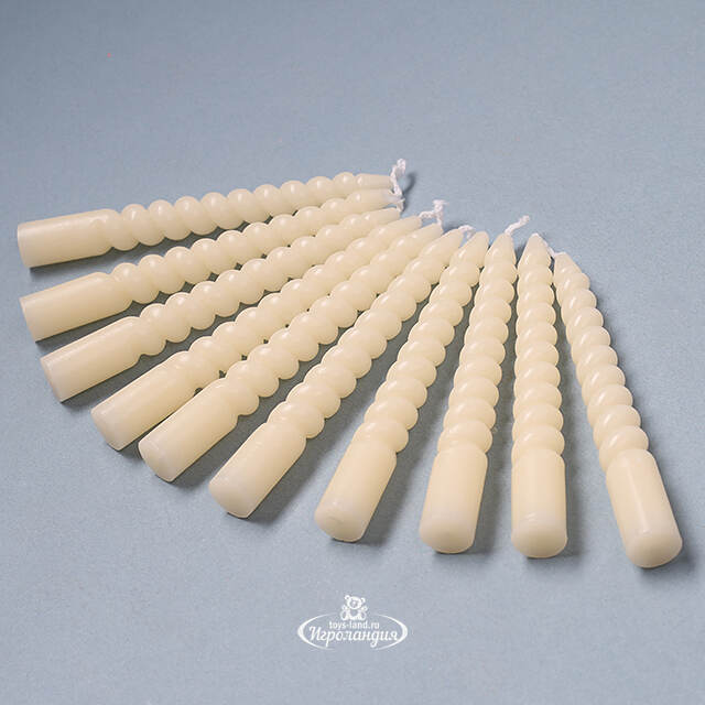 Свечи витые Mini Collection 10 см, 10 шт, слоновая кость Koopman