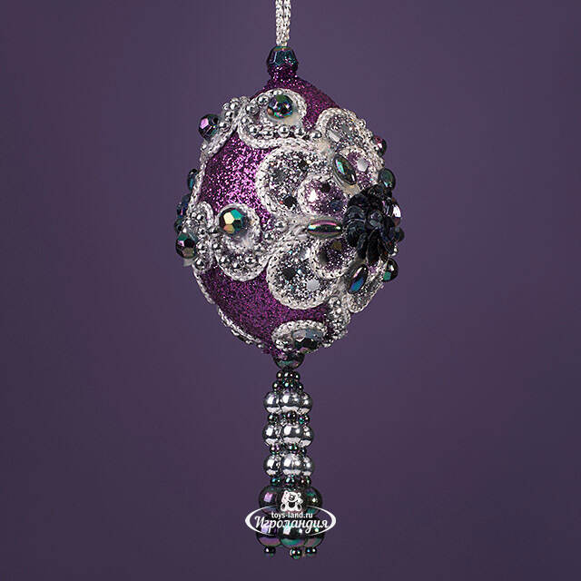 Винтажная елочная игрушка Яйцо - Royal Purpurra 10 см, подвеска Kurts Adler