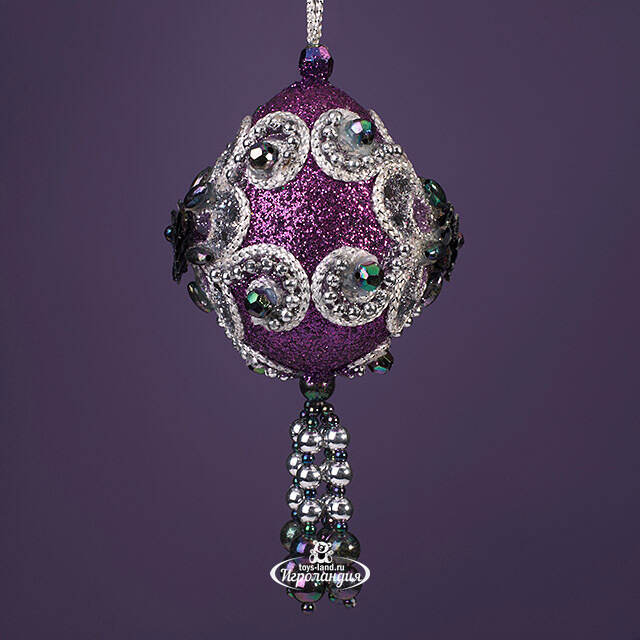 Винтажная елочная игрушка Яйцо - Royal Purpurra 10 см, подвеска Kurts Adler