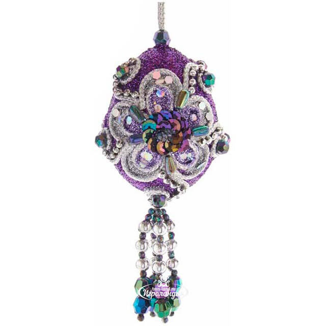 Винтажная елочная игрушка Яйцо - Royal Purpurra 10 см, подвеска Kurts Adler