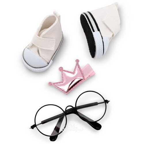 Набор аксессуаров для куклы Sweet Sisters: белая обувь, очки, заколка Orange Toys