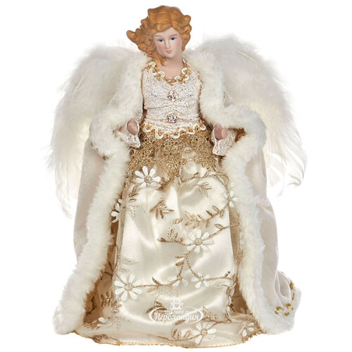 Ангел Микаэль в кремово-золотой шубе, 30 см Goodwill