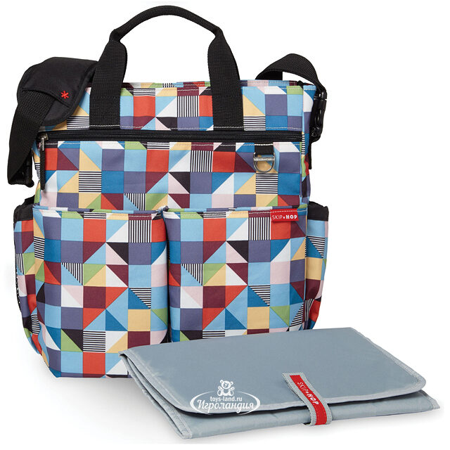 Сумка для мамы на коляску Duo Signature 35*33*11 см, цветные призмы Skip Hop