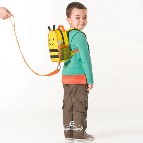 Мини-рюкзак с поводком для малышей Пчела Бруклин 23 см Skip Hop