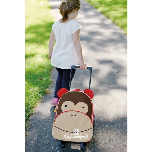 Детский чемодан на колесиках Обезьянка Маршалл 32*46 см Skip Hop