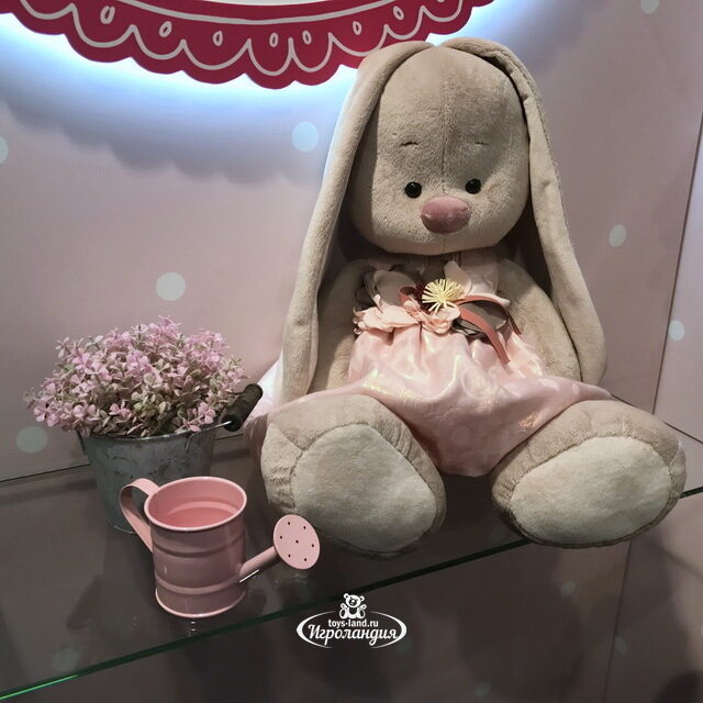Мягкая игрушка Зайка Ми в розовом платье с цветком 34 см коллекция Город Budi Basa (Буди Баса)