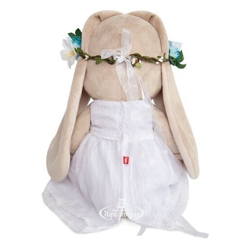 Мягкая игрушка Зайка Ми в белом платье и веночке 34 см коллекция Город Budi Basa