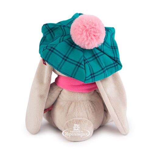 Мягкая игрушка Зайка Ми в зеленой кепке и розовом шарфе 23 см коллекция Город Budi Basa